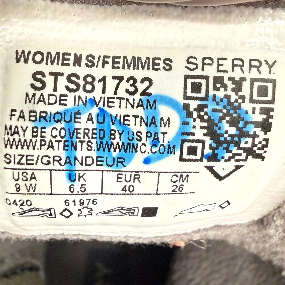Sperry Saltwater Duck Boots Womens 9 Grey Black Waterproof Side Zip Outdoors